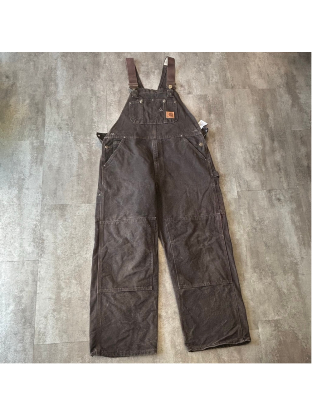 Carhartt Double Knee Overalls Mens 36x30 R06 DKB Dark Brown